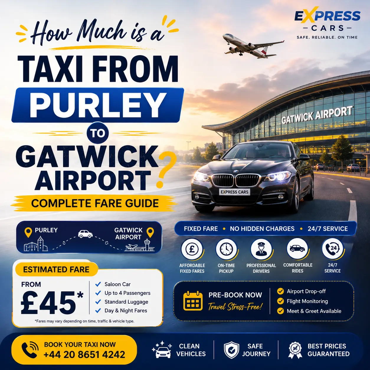 Blog image of How Much is a Taxi from Purley to Gatwick Airport? Complete Fare Guide
