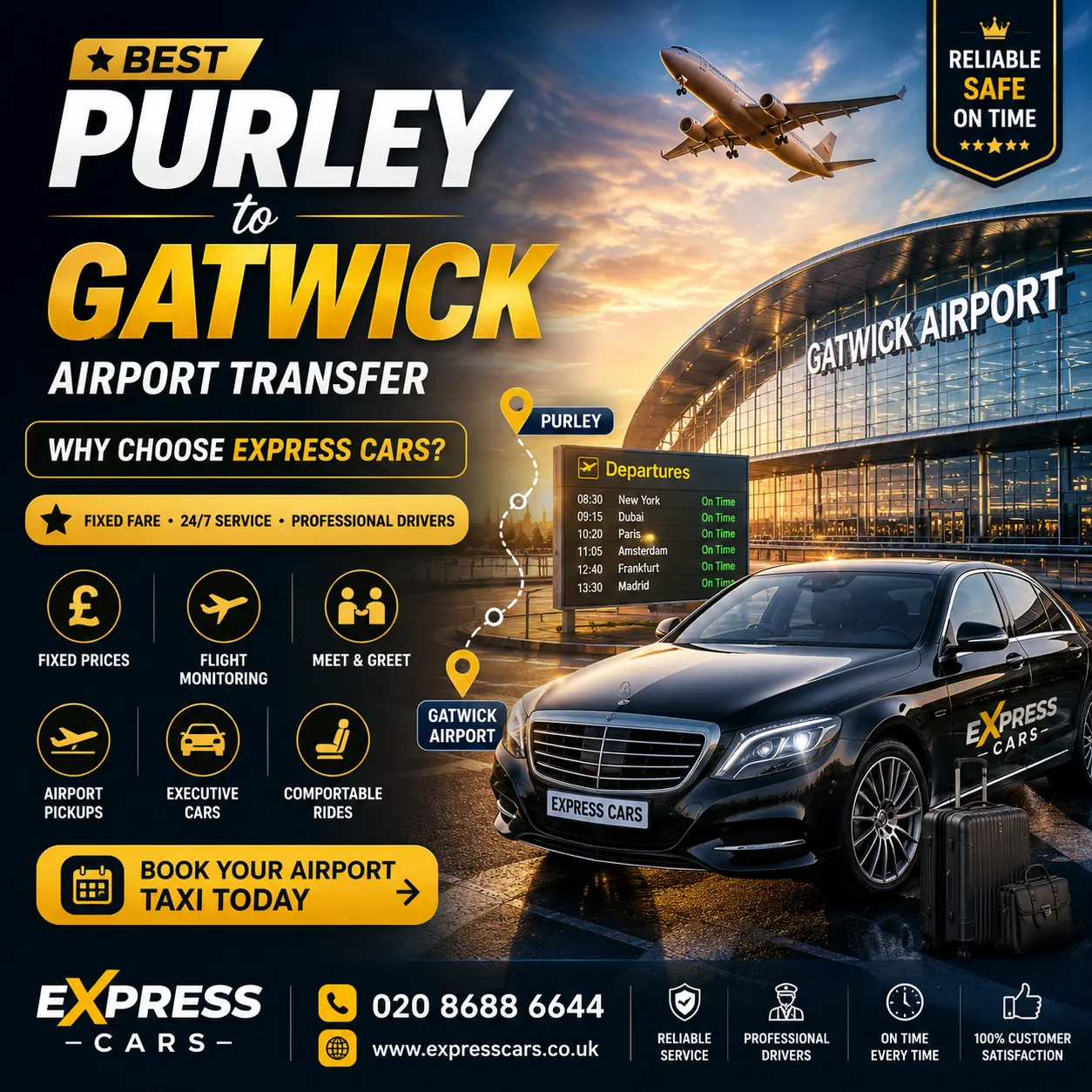 Blog image of Best Purley to Gatwick Airport Transfer Service: Why Choose Express Cars